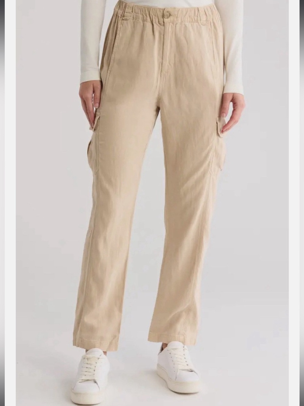 Fatherty Beige Straight-Leg Cargo Pants